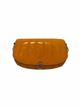 Michael Kors Manmade Orange Faux Leather Crossbody Handbag